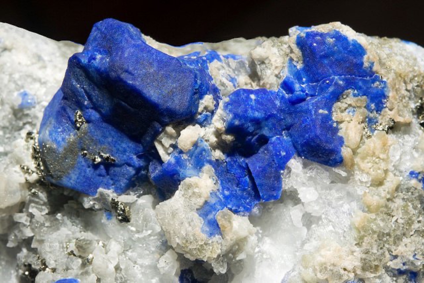 Natural lapis lazuli specimen with pyrite flecks